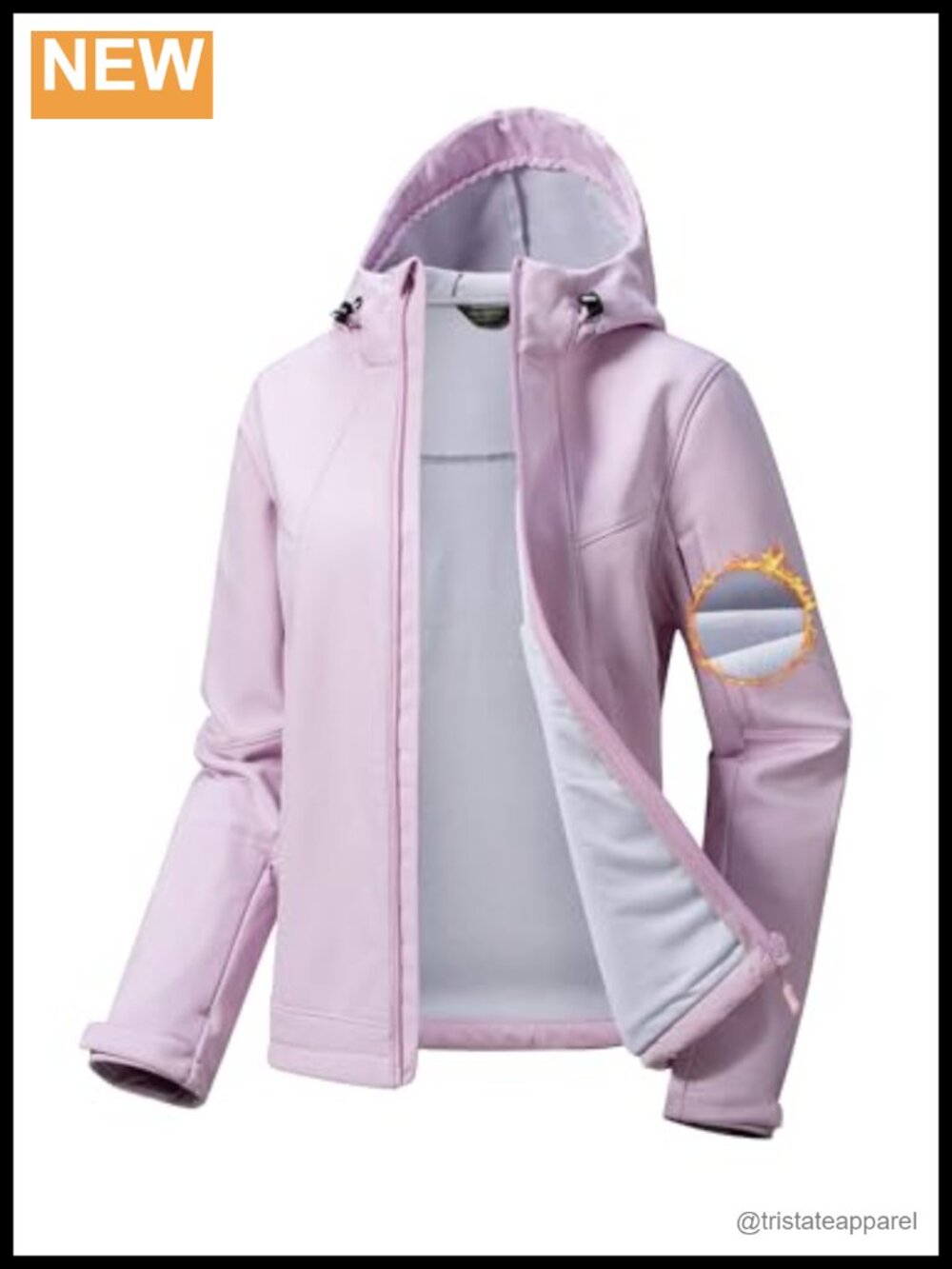 Waterproof Softshell Jacket Fleece Lined Windproof Hooded Hiking